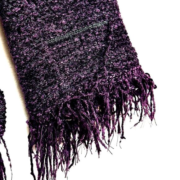 Vintage Avalin Knit Fringe Purple Button Cardigan‎ Sweater 90s Witchy Whimsygoth - Picture 5 of 8